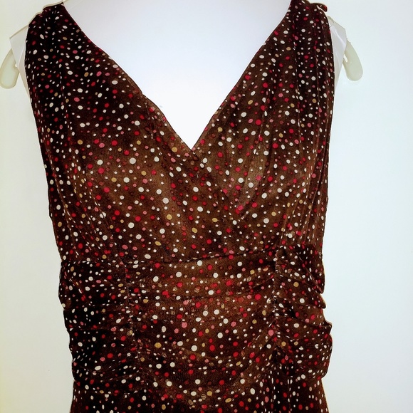 Brown spatter dot summer dress - Picture 3 of 8